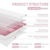Недорогие Стикеры на стену-20pcs 3d Self-Adhesive Wall Imitation Tile Sticker, Removable Wall Sticker With Pink Decorative Pattern, Used For Kitchen Back Fender, Bedroom And Living Room Decoration Home Wall Renovation Decorativ