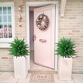 levne Umělé rostliny a zeleň-umělý zahradní rostlinný klas, umělá venkovní zeleň, 22palcová umělá rostlina do květináčů, do půdy, na terasu, do dvora a na sváteční dekoraci