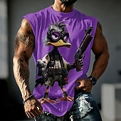  Per uomo Animale Anatra Canottiera Senza Maniche maglietta Stampa 3D Girocollo Camicia Divertente Casuale Quotidiano Streetwear Blu Giallo Viola Primavera & Estate Abbigliamento S M L XL XXL 3XL