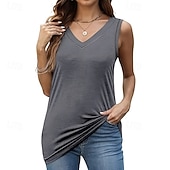  Confezioni multiple Confezione da 3 Da donna Girocollo Senza Maniche Nero + bianco + rosso Maglietta Canotta Maglietta senza maniche Tinta unica Casuale Quotidiano Cotone Estate