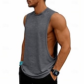 abordables Camisetas sin mangas de gimnasio-Hombre Camiseta sin mangas Chaleco Camisetas Interiores Camisa sin mangas Sin Mangas Escote Redondo Verano Primavera Plano Moda Deportivo Clásico Puro Casual Gimnasia Calle Negro Blanco Rosa Camiseta