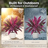 cheap Artificial Flower-6 Pcs Artificial Tropical Plant 17 Leaves Faux Bamboo Dracaena for Indoor &amp; Outdoor Decor, DIY Floral Arrangements, Plant Walls, Garden, Patio &amp; Greenery Accents