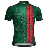preiswerte Radtrikot Herren-Herren Radtrikot Downhill-Trikot Geometrisch Fahhrad Kurzarm Fahhrad Trikot T-Shirt mit 3 Gesäßtaschen UV-beständig Schnelltrocknend Mit Taschen Frontreißverschluss Sport Blau Schwarz Grün Bekleidung