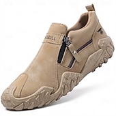 abordables Zapatos Casuales Slip-On-Zapatillas deportivas casuales beige para hombre, sin cordones, transpirables, ligeras y cómodas para caminar, ideales para viajes, senderismo, salidas de fin de semana, uso diario y actividades al aire libre.