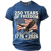  4. Juli 2026 250. Herren Lustig T Shirt Kurzarm T-Shirt 3D-Druck Rundhalsausschnitt Hemd Mode Designer Einfach Lässig Täglich Party Wasserblau Sommer Frühling Bekleidung S M L XL XXL XXXL