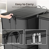 رخيصةأون تخزين الملابس-منظم لحاف وفراش مقاوم للغبار مكون من قطعتين، حقائب تخزين كبيرة قابلة للطي بمقابض معززة &amp;سحابات متينة، خزانة ملابس مقاومة للماء &amp;مساحة تخزين أسفل السرير للألحفة والبطانيات والوسائد