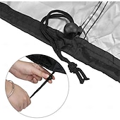 billige Terrassemøbelbeskyttere-kraftig vanntett &amp;Støvtett rundt grilldeksel i oxfordstoff med håndtak &amp;borrelåsstropp, runde grilltrekk, kuppelformet trekk til utendørs elektrisk gassgrill (størrelse: 82 * 66 * 100 cm)