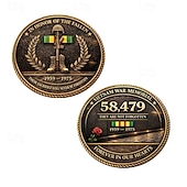 cheap U.S. 250th Anniversary-U.S. Vietnam War Memorial Commemorative Coin, 1959–1975 Veteran Challenge Coin, Honor Fallen Soldiers, Patriotic Collectible Coin, Durable Metal Display