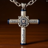 お買い得  アメリカ合衆国250周年-男性用アメリカ軍十字架ネックレス、USMC愛国記念ペンダント、決して忘れられない戦没者追悼記念日刻印入り十字架（アメリカ国旗ディテール付き）、退役軍人や戦没者への追悼ジュエリーギフト