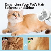 ieftine Îngrijirea părului-Perie de îngrijire pentru animale de companie cu spray electronic - instrument delicat pentru îndepărtarea nămolului pentru pisici &amp;Perie cu abur pentru câini și animale de companie, reduce