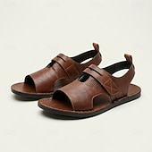 abordables Sandales décontractées-Sandales marron à bout ouvert et bride arrière pour homme, chaussures d'été décontractées et confortables, légères et idéales pour les vacances à la plage, les voyages, les séjours en station balnéaire et les loisirs quotidiens.