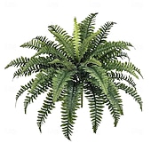 economico Piante e Verde Artificiale-Cespuglio artificiale di felce di Boston da 89 cm, grande, resistente ai raggi UV, dall'aspetto realistico, con 38 fronde naturali, ideale per decorazioni interne ed esterne, patio, veranda, giardino, matrimoni e ufficio.