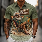  Homme Drôle Personnage de dessin animé Vieil Homme Chemise Chemise d'été Chemise Boutonnée Manche Courte Vintage Rétro Quotidien Extérieur Vacances Été Printemps Col Rabattu Impression 3D chemises