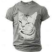  Per uomo Gatto Maglietta Manica Corta maglietta Stampa 3D Girocollo Camicia Moda Quotidiano Retrò Vintage Quotidiano Streetwear Rosso Estate Primavera Abbigliamento S M L XL XXL XXXL