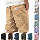 preiswerte Lässige Shorts-Herren Shorts Sommershorts Freizeitshorts Cordshorts Kordelzug Tasche Elastischer Bund Einfach Komfort Atmungsaktiv Kurz Outdoor Urlaub Straße Sport Strukturiert Meerblau Schwarz