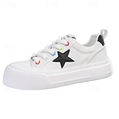cheap Casual Lace-Up Shoes-Men's White Platform Casual Sneakers Lace-Up Lightweight Comfort Walking Shoes Trendy Low Top Footwear for Daily Wear, Travel, Street Style and Weekend Outings