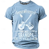  Men's I'm A Guitar Grandpa Just Like A Normal Grandpa Except Much Cooler Crossed Guitars Vintage Distressed Retro T Shirt Tee Graphic Regular Fit Fathers Day Gift Designer Clothing Apparel S M L XL XX