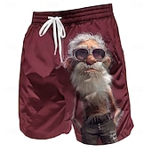  Homme Personnages de dessins animés Drôle Vieil Homme Maillots de bain Shorts de bain Shorts de Surf Taille Moyenne Rétro Vintage Extérieur Vacances Tenue Quotidienne Poches Latérales doublure en