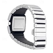 cheap Quartz Watches-Men's Futuristic Sports Watch with Luminous Glow in the Dark Dial, Tactical Rectangular Quartz Wrist Watch with Integrated Silicone Strap, Night Light Function, Cool Fashion Gift for Men Boys