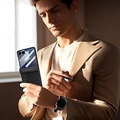 ieftine Carcasă Samsung-telefon Maska Pentru Samsung Galaxy Z Flip 7 Z Flip 6 Capac Spate și Protecție de Ecran PU piele