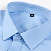 economico camicie da uomo no stiro-Per uomo Camicia Camicia elegante Camicia button-down Camicia non stiro Semplice Casuale All'aperto Blu Nero Bianco Rosa Manica Lunga Collo ripiegato Estate Primavera Abbigliamento Bottoni