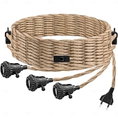 tanie Design klastrowy-15 stóp z 1 wtyczką do lampy wiszącej, 23 stopy z 3 wtyczkami do lampy wiszącej, lampy wiszące z przewodem wtykowym, zestaw lamp wiszących z konopnej liny z dwustopniowym przełącznikiem, zestawy lamp