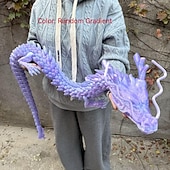billige Statuer-150 cm/59 tommer 3D-printet drage, ekstra stor 3D-drage, dyredukke, skrivebordspynt til hjemmet, fidget-leke, perfekt til jul- og halloween-dekor, høytidsfeiringer, ideelle gaver til kontoret,