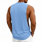 abordables Camisetas sin mangas de gimnasio-Hombre Camiseta sin mangas Chaleco Camisetas Interiores Camisa sin mangas Sin Mangas Escote Redondo Verano Primavera Plano Moda Deportivo Clásico Puro Casual Gimnasia Calle Negro Blanco Rosa Camiseta