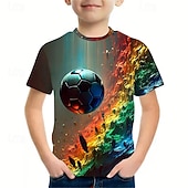 preiswerte Jungen 3D Vision &amp; Geometrie-Boys' 3D Graphic Geometric T shirt Tee Short Sleeve 3D Print Summer Spring Sports Fashion Streetwear Kids 5-12 Years Crew Neck Casual Daily Outdoor Regular Fit