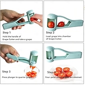 baratos Utensílios &amp; Aparelhos de Cozinha-Conjunto de 2 fatiadores de uva e tomate, cortador de uvas e tomates-cereja, utensílio de cozinha para frutas pequenas, fatiador manual, ideal para tomates-cereja, uvas e outras frutas pequenas.