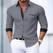 Χαμηλού Κόστους Ανδρικά πουκάμισα με κουμπιά-Ανδρικά Πουκάμισο Επίσημο Πουκάμισο Πουκάμισο με κουμπιά Μη σιδερένιο πουκάμισο Συνδυασμός Χρωμάτων Causal Καθημερινά Θαλασσί Λευκό Ροζ Χακί Μακρυμάνικο Απορρίπτω Άνοιξη Άνοιξη &amp; Χειμώνας Ρούχα