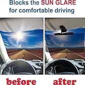 levne Stínítka a sluneční clony do auta-Prodlužovací sluneční clona do auta 2 v 1 pro jízdu ve dne i v noci, antireflexní clona na čelní sklo, univerzální automobilová sluneční clona s vysokým rozlišením snižuje namáhání očí, zvyšuje