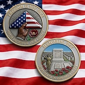 billiga U.S. 250-årsjubileum-Amerikanskt minnesdagsmynt, patriotiska samlarmynt med flagga, soldat &amp;kyrkogårdsdesign, frihetshyllningsutmaningsmynt, hållbar metall för visning