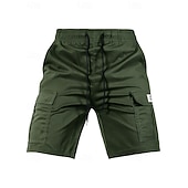 cheap Classic-Men's Tactical Cargo Cargo Shorts Shorts Casual Shorts Drawstring Pocket Elastic Waist Plain Comfort Breathable Knee Length Casual Daily Outdoor Vacation Fashion Blue Black Micro-elastic