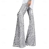 abordables Fondos-Retro Antiguo Disco Años 80 Pantalones Pantalones acampanados Disco Lentejuelas Arte deco Disfraz Mujer Víspera de Todos los Santos Carnaval Discoteca Festival de Música Fiesta Adulto Pantalones