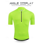 tanie Męskie koszulki-Męskie Koszulka rowerowa Jeden kolor Krótki rękaw Rower Dżersej Top z 3 tylnymi kieszeniami Odporny na UV Szybkie wysychanie Kieszeń na plecach Odvádí pot Sport Czarny Biały Czerwony Odzież