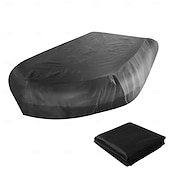 זול כיסויים לרהיטי פטיו-כיסוי גומי לסירת קיאק עמיד למים, הגנה מפני שמש UV ואבק, כיסוי לסירה מתנפחת, מתאים לאחסון, כיסוי הגנה לסירה באורך 12-17 רגל, שחור, אורך S, 380 ס"מ