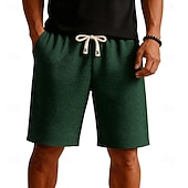 preiswerte Lässige Shorts-Herren Waffel-Shorts Shorts Sommershorts Freizeitshorts Patchwork Tasche Elastischer Bund Einfach Komfort Atmungsaktiv Knielang Lässig Outdoor Strand Urlaub Mode Blau Schwarz Mikroelastisch