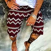 tanie Wzór geometryczny-Męskie Wzór geometryczny Etnické Szorty dresowe Szorty plażowe Szorty frotte Średni Talia Retro / vintage Codzienny Streetwear Święto Ściągana na sznurek Elastyczny pas Druk 3D Projektant Odzież
