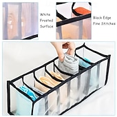 cheap Storage &amp; Organization-5-Piece Foldable Wardrobe Storage Boxes - Grid Underwear Storage Bags - Multi-Size Nylon Drawer Dividers for Underwear, Socks, and Ties, Stylish