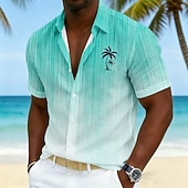 cheap Tropical Plants-Men's Coconut Tree Gradient Color Tropical Plants Summer Hawaiian Shirt Tropical Shirts Aloha Shirt Short Sleeve Hawaiian Vacation Holiday Beach Wear Summer Spring Turndown 3D Print Button Up Shirts