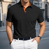 economico Polo classica da uomo-Per uomo Testurizzato Polo a Maglia Waffle Casuale Affari Classico Manica Corta Moda Moderno Tinta unica Asciugatura Rapida Bottoni Estate Primavera Vestibilità regolare Blu Nero Bianco Blu marino