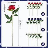 abordables Fleurs artificielles-Bouquet de 15 fleurs artificielles en soie, style patriotique, avec de longues tiges, idéal pour la décoration de la maison ou comme centre de table pour la fête nationale américaine (4 juillet).