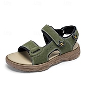 abordables sandales d'extérieur-Sandales de sport vertes pour hommes, chaussures de marche d'extérieur légères et confortables, idéales pour les voyages, la randonnée, les vacances à la plage et les loisirs en plein air.