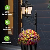olcso Pathway Lights &amp; Lanterns-kültéri 2 az 1-ben napelemes virágcserép padlóra &amp;fali lámpa, vízálló dekoratív LED lámpa kertbe, teraszra, verandára – tájvilágítás udvarra és belső udvarra