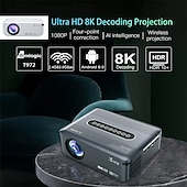 economico Proiettori-Videoproiettore intelligente con supporto nativo 1080p, decodifica 8K, sistema operativo Android 9.0, Wi-Fi dual band 5G, HDR 10+. &amp;Proiettore audio Dolby per i Mondiali di calcio del 2026, per