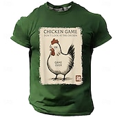 preiswerte Lustige T-Shirts für Männer-Herren-T-Shirt im japanischen Stil mit Hühnermotiv (Kanji-Zeichen für Hahn und Robbe) – Retro-Look, normale Passform, Harajuku-Streetwear, Designer-Kleidung, Größen: S, M, L, XL, XXL