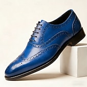 abordables Zapatos de Vestir Clásicos-Zapatos Oxford brogue de hombre color amarillo mostaza con puntera perforada, zapatos de vestir clásicos de estilo vintage para hombre, ideales para bodas, reuniones de negocios, fiestas y ocasiones formales.