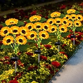  4 τεμ 2 W Ηλιακά Φώτα LED Φώτα & Φανάρια Διαδρομών Φώτα Γλυπτικής & Τοπίου Πολυλειτουργία Ηλιακή Τροφοδότηση Χαριτωμένο Ζεστό κίτρινο 3.7 V Εξωτερικός Φωτισμός Αυλή Κήπος 50 LED χάντρες