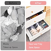cheap Storage &amp; Organization-5-Piece Foldable Wardrobe Storage Boxes - Grid Underwear Storage Bags - Multi-Size Nylon Drawer Dividers for Underwear, Socks, and Ties, Stylish